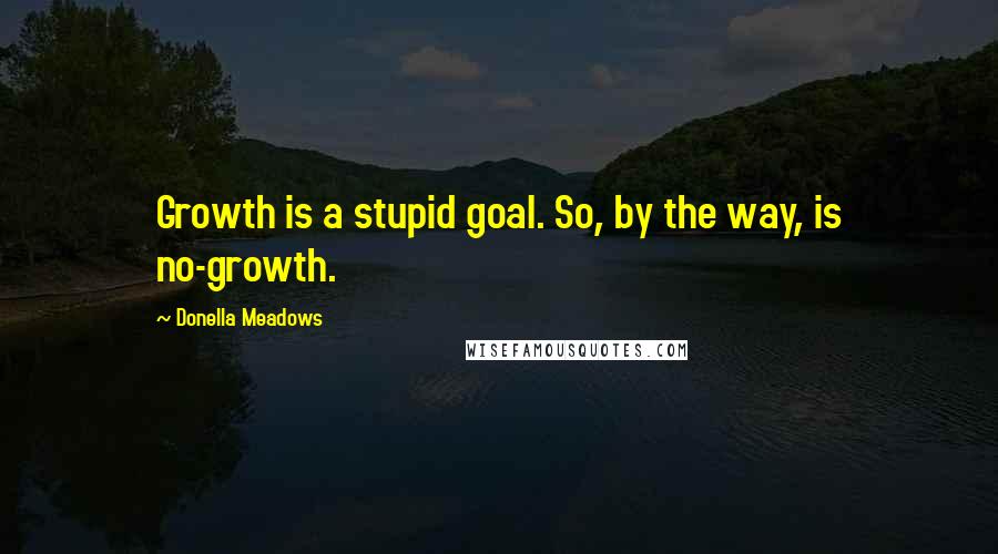 Donella Meadows Quotes: Growth is a stupid goal. So, by the way, is no-growth.
