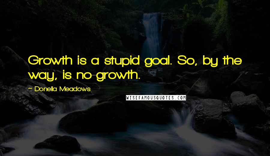 Donella Meadows Quotes: Growth is a stupid goal. So, by the way, is no-growth.