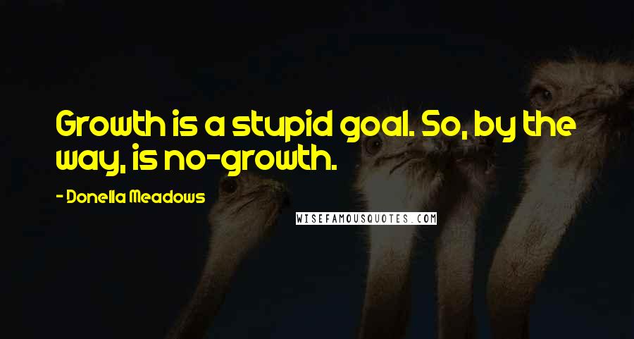 Donella Meadows Quotes: Growth is a stupid goal. So, by the way, is no-growth.