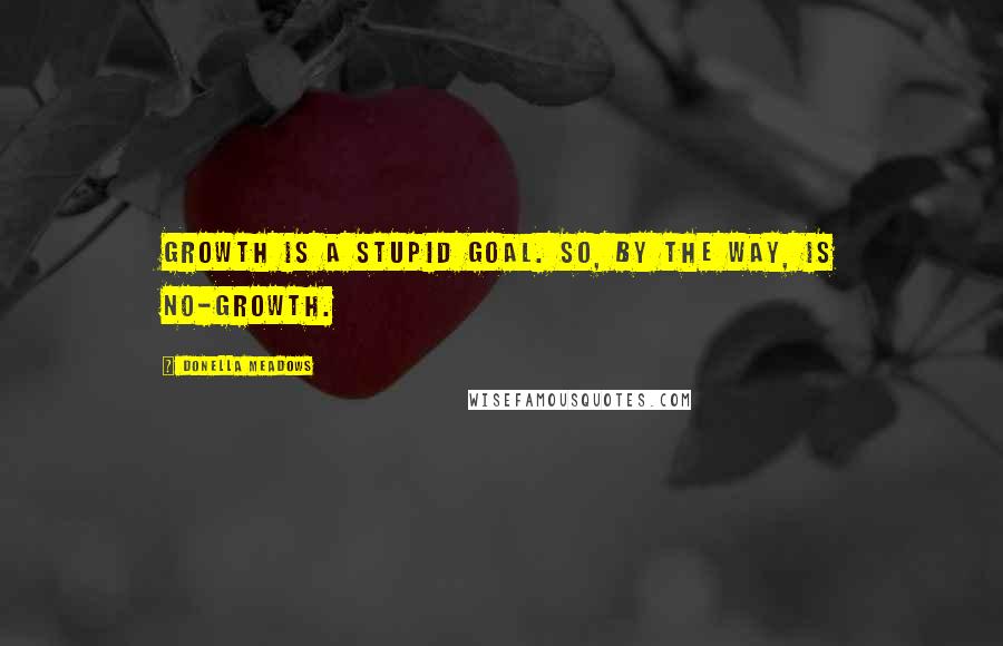 Donella Meadows Quotes: Growth is a stupid goal. So, by the way, is no-growth.