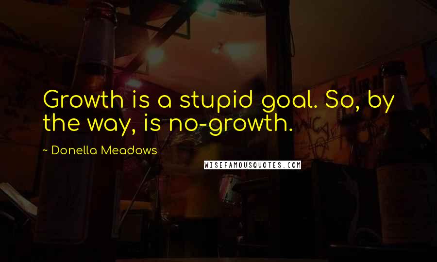 Donella Meadows Quotes: Growth is a stupid goal. So, by the way, is no-growth.