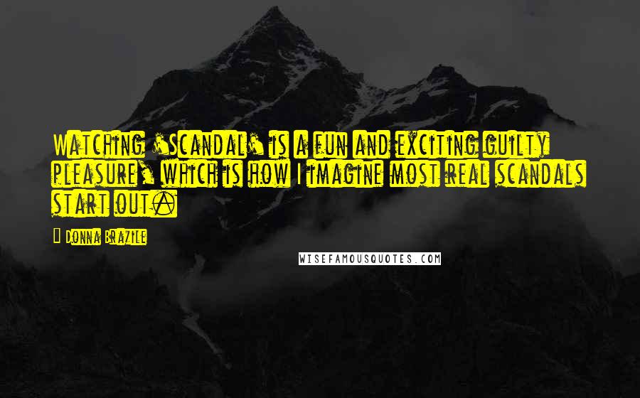 Donna Brazile Quotes: Watching 'Scandal' is a fun and exciting guilty pleasure, which is how I imagine most real scandals start out.