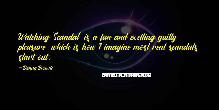 Donna Brazile Quotes: Watching 'Scandal' is a fun and exciting guilty pleasure, which is how I imagine most real scandals start out.