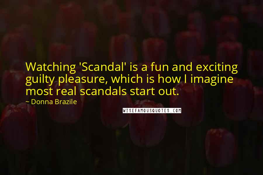 Donna Brazile Quotes: Watching 'Scandal' is a fun and exciting guilty pleasure, which is how I imagine most real scandals start out.