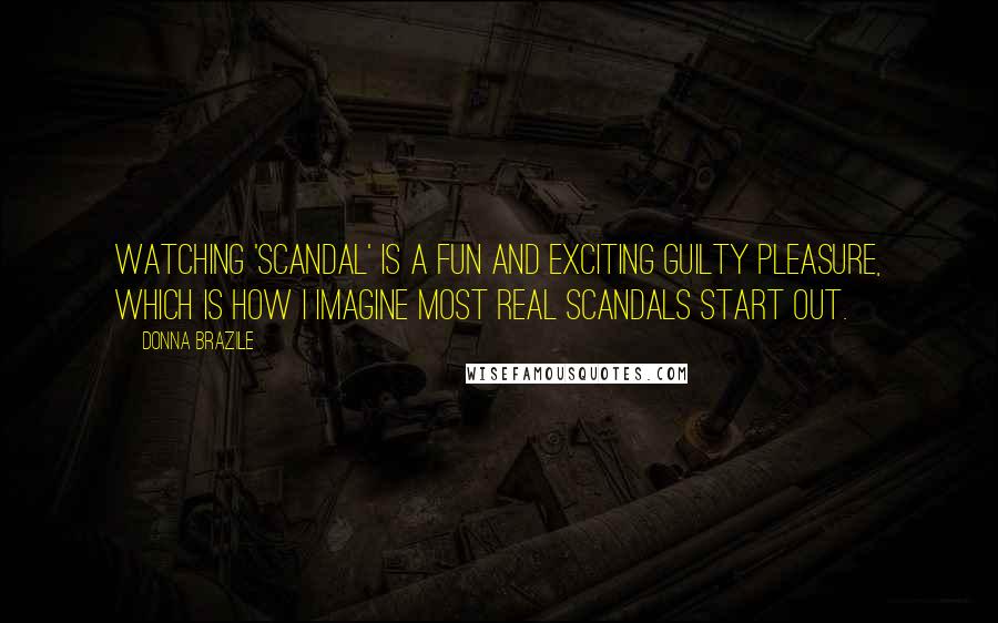 Donna Brazile Quotes: Watching 'Scandal' is a fun and exciting guilty pleasure, which is how I imagine most real scandals start out.