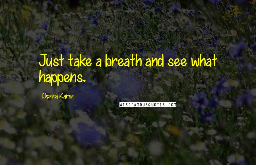 Donna Karan Quotes: Just take a breath and see what happens.