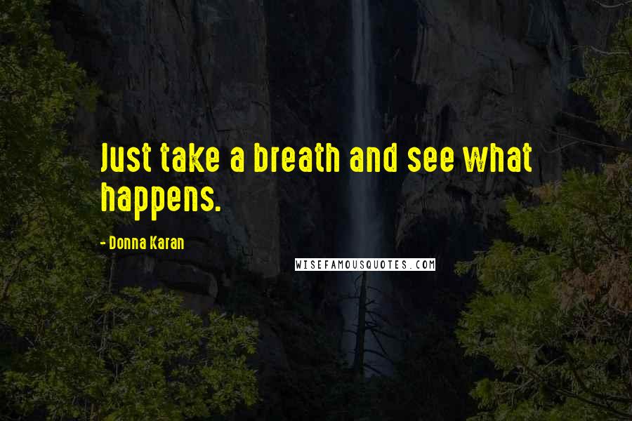 Donna Karan Quotes: Just take a breath and see what happens.