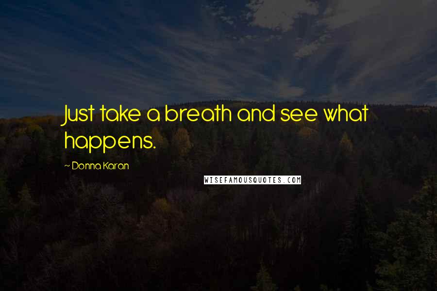 Donna Karan Quotes: Just take a breath and see what happens.