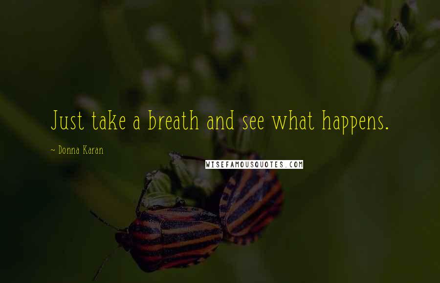 Donna Karan Quotes: Just take a breath and see what happens.