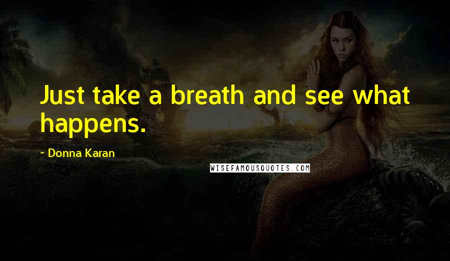 Donna Karan Quotes: Just take a breath and see what happens.