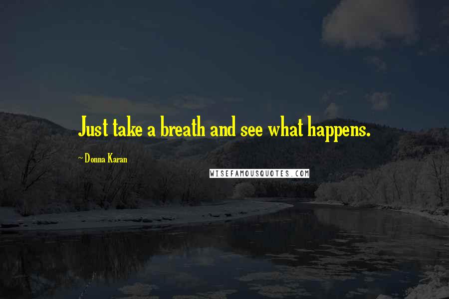 Donna Karan Quotes: Just take a breath and see what happens.