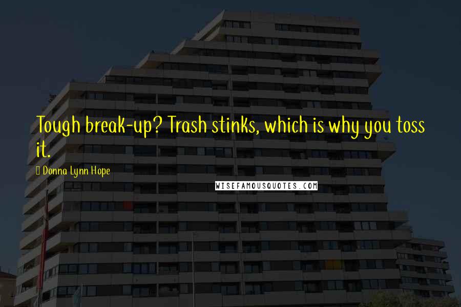 Donna Lynn Hope Quotes: Tough break-up? Trash stinks, which is why you toss it.