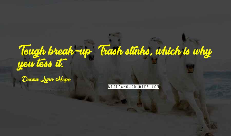 Donna Lynn Hope Quotes: Tough break-up? Trash stinks, which is why you toss it.