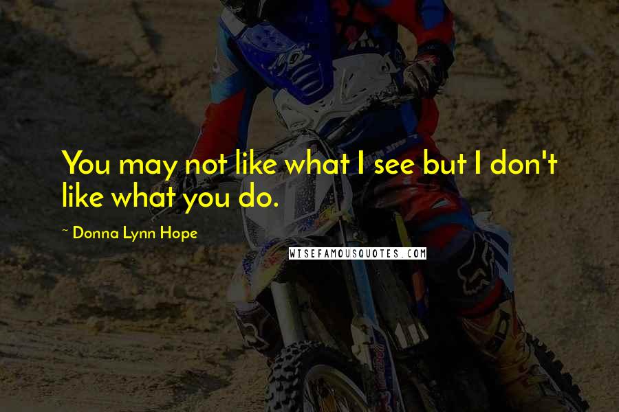 Donna Lynn Hope Quotes: You may not like what I see but I don't like what you do.