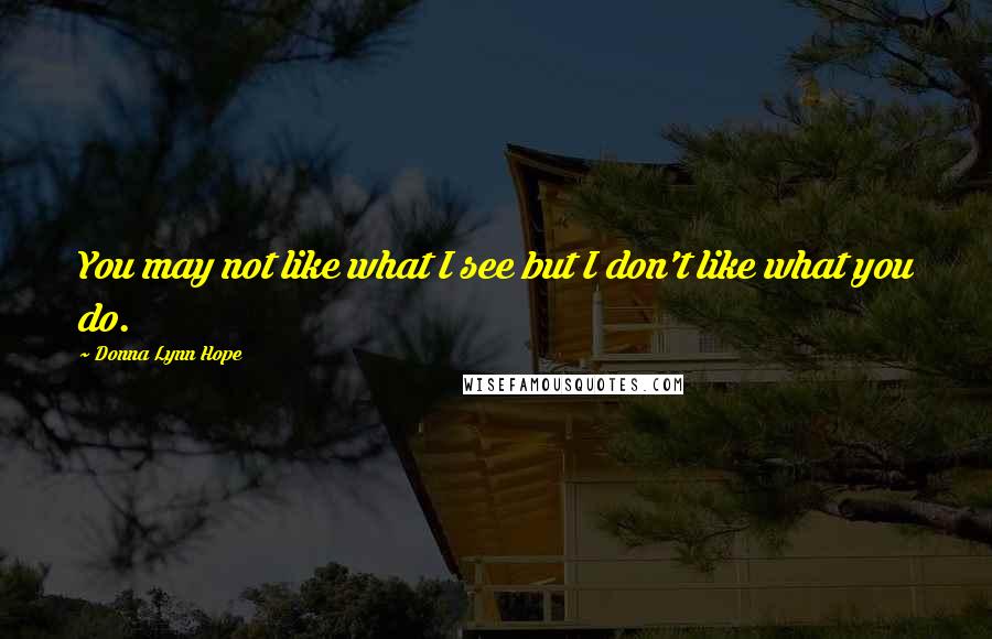 Donna Lynn Hope Quotes: You may not like what I see but I don't like what you do.