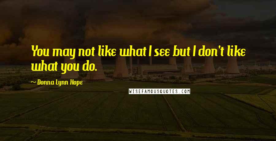 Donna Lynn Hope Quotes: You may not like what I see but I don't like what you do.