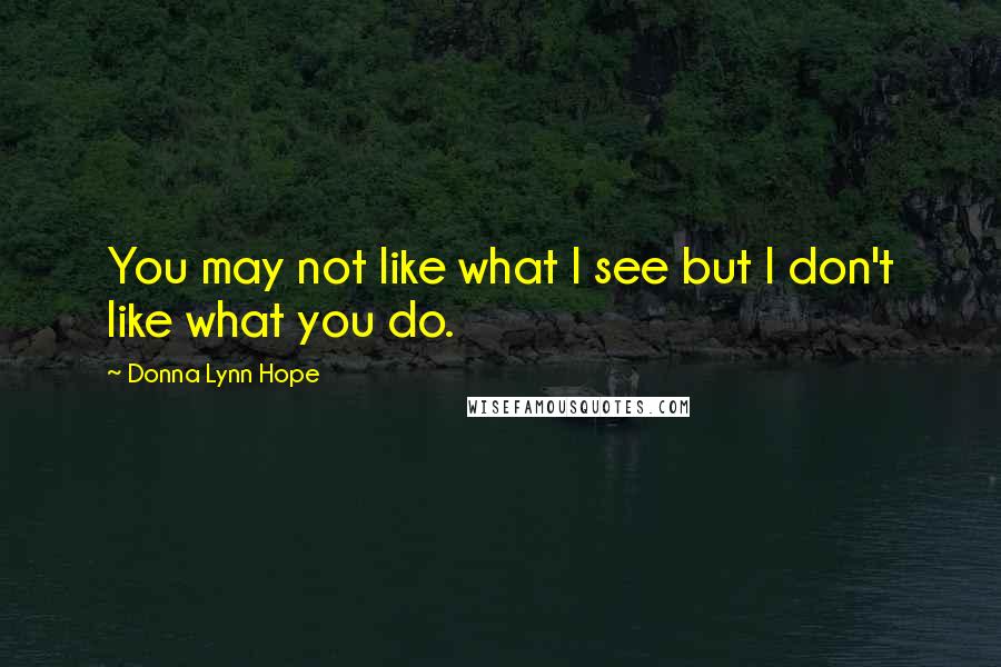 Donna Lynn Hope Quotes: You may not like what I see but I don't like what you do.