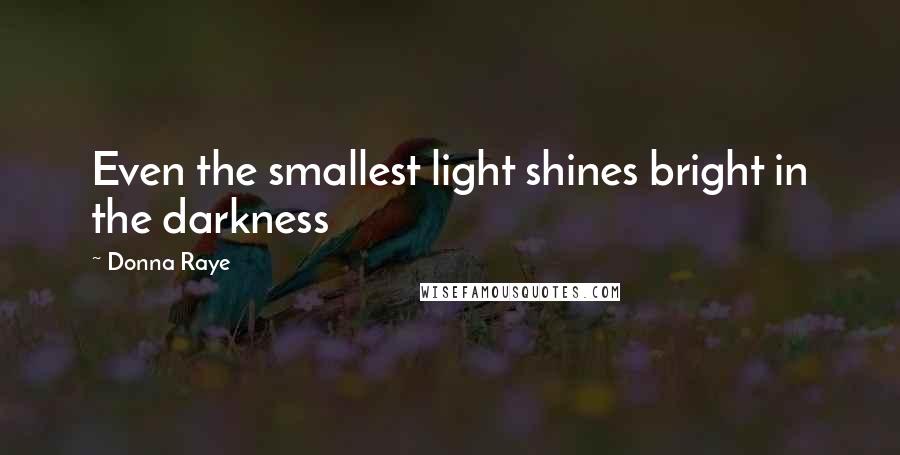 Donna Raye Quotes: Even the smallest light shines bright in the darkness