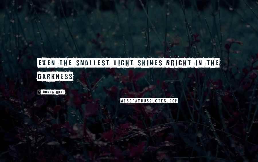 Donna Raye Quotes: Even the smallest light shines bright in the darkness