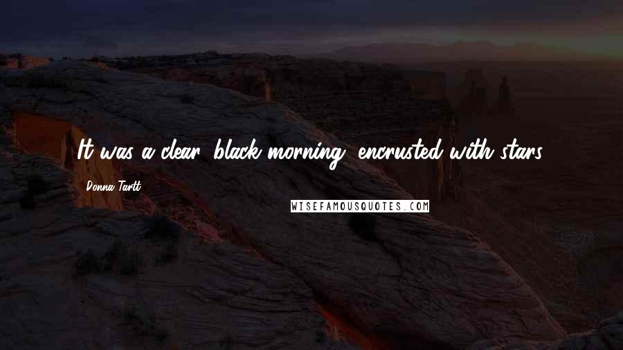 Donna Tartt Quotes: It was a clear, black morning, encrusted with stars.