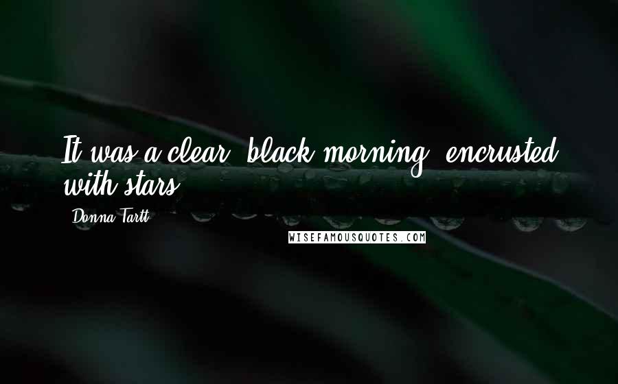 Donna Tartt Quotes: It was a clear, black morning, encrusted with stars.