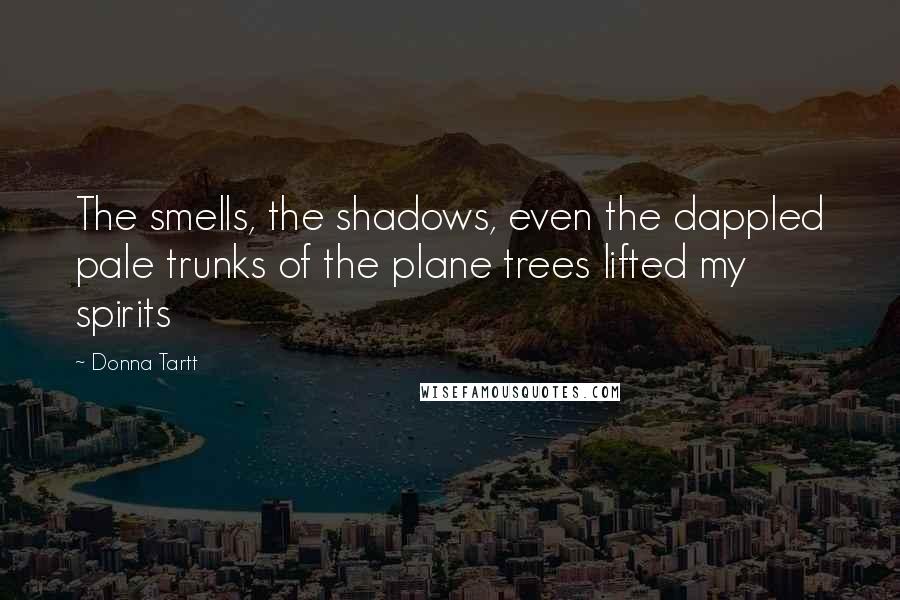 Donna Tartt Quotes: The smells, the shadows, even the dappled pale trunks of the plane trees lifted my spirits