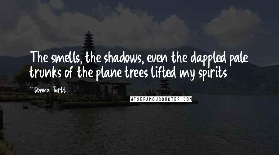 Donna Tartt Quotes: The smells, the shadows, even the dappled pale trunks of the plane trees lifted my spirits