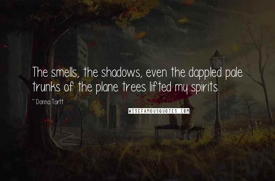 Donna Tartt Quotes: The smells, the shadows, even the dappled pale trunks of the plane trees lifted my spirits