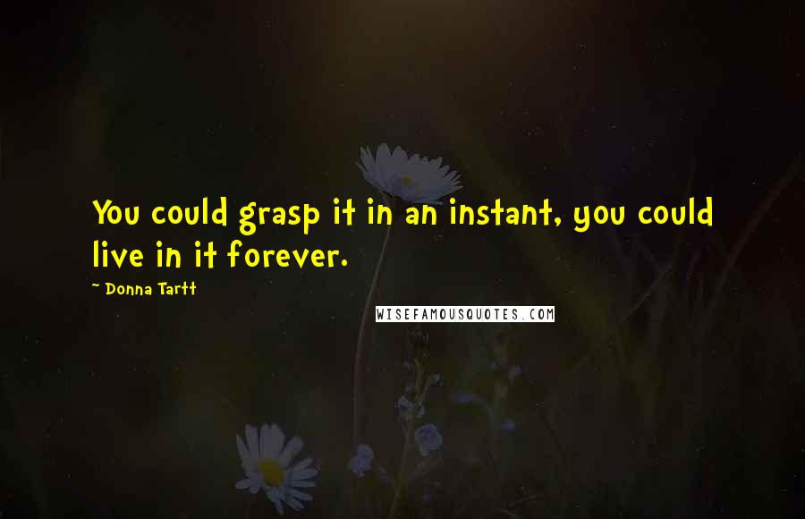 Donna Tartt Quotes: You could grasp it in an instant, you could live in it forever.