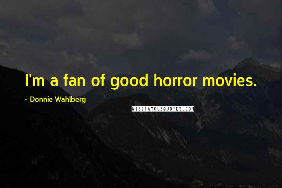 Donnie Wahlberg Quotes: I'm a fan of good horror movies.
