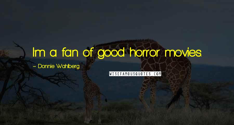 Donnie Wahlberg Quotes: I'm a fan of good horror movies.