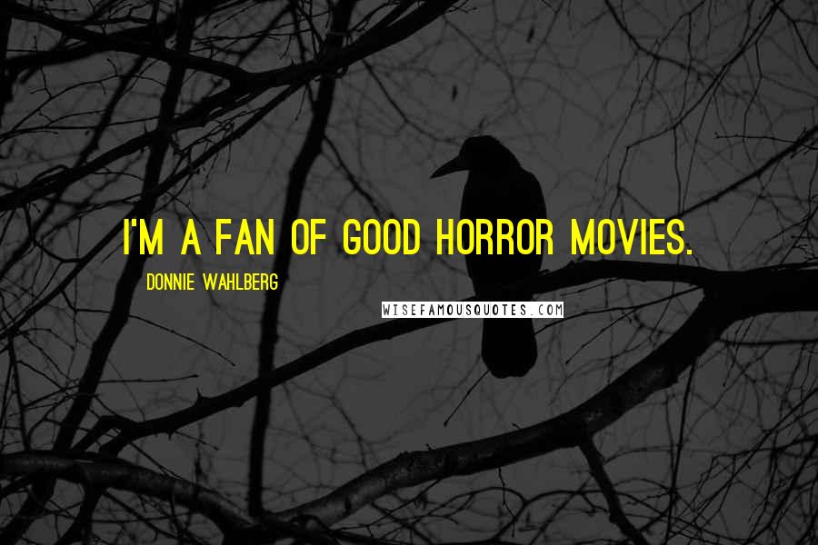 Donnie Wahlberg Quotes: I'm a fan of good horror movies.