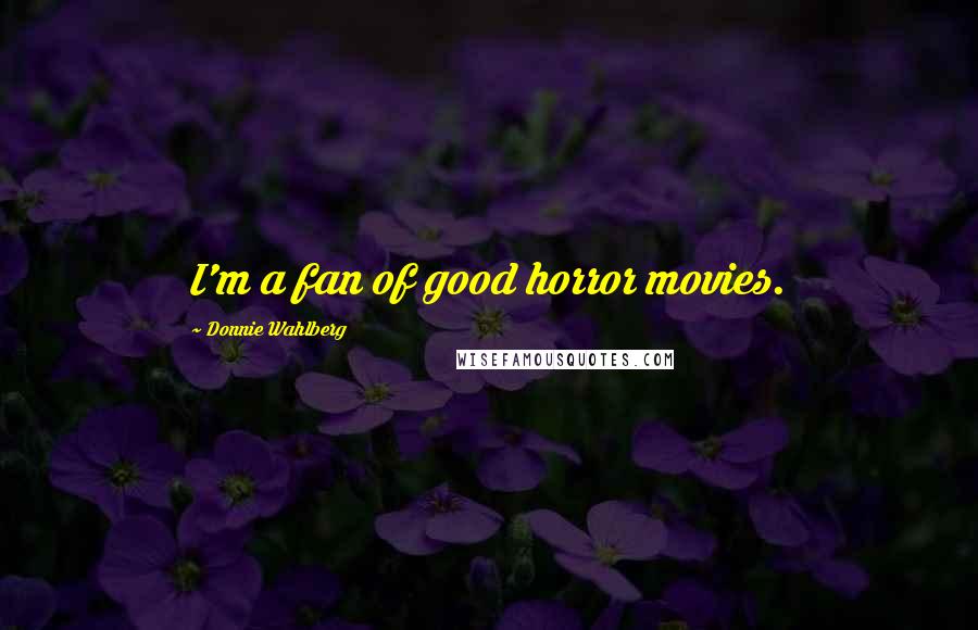 Donnie Wahlberg Quotes: I'm a fan of good horror movies.