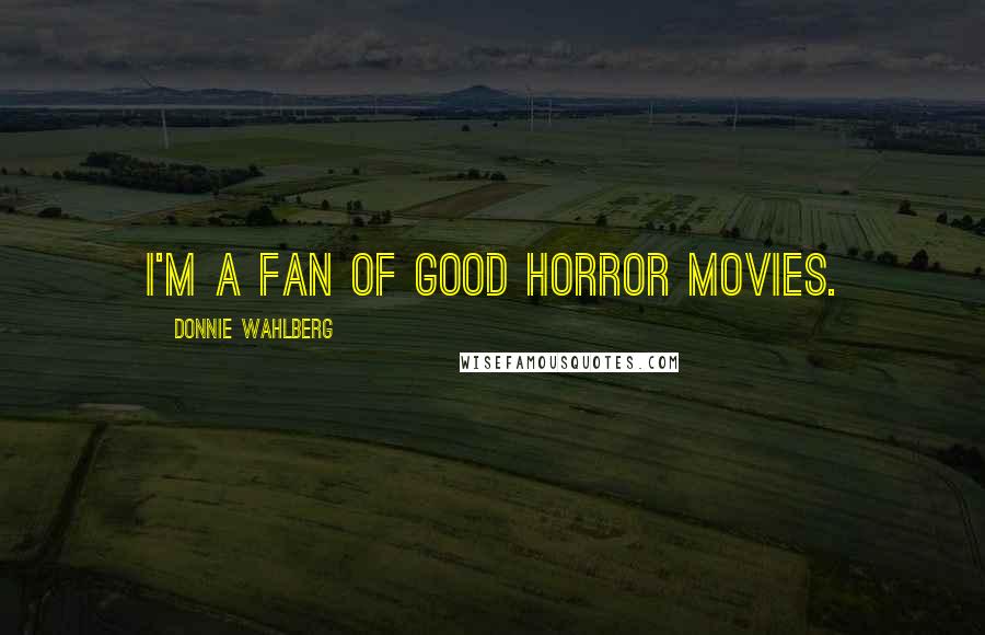 Donnie Wahlberg Quotes: I'm a fan of good horror movies.