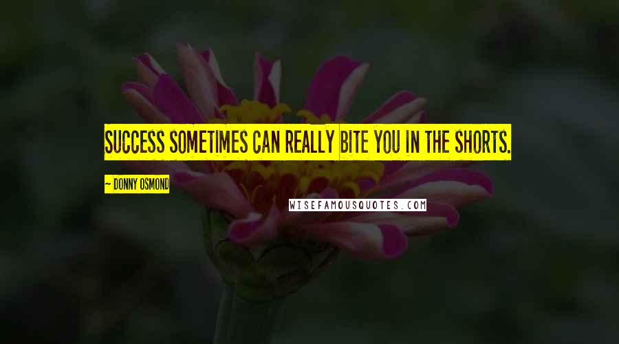 Donny Osmond Quotes: Success sometimes can really bite you in the shorts.