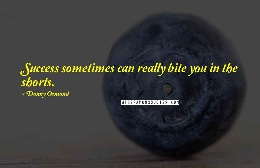 Donny Osmond Quotes: Success sometimes can really bite you in the shorts.