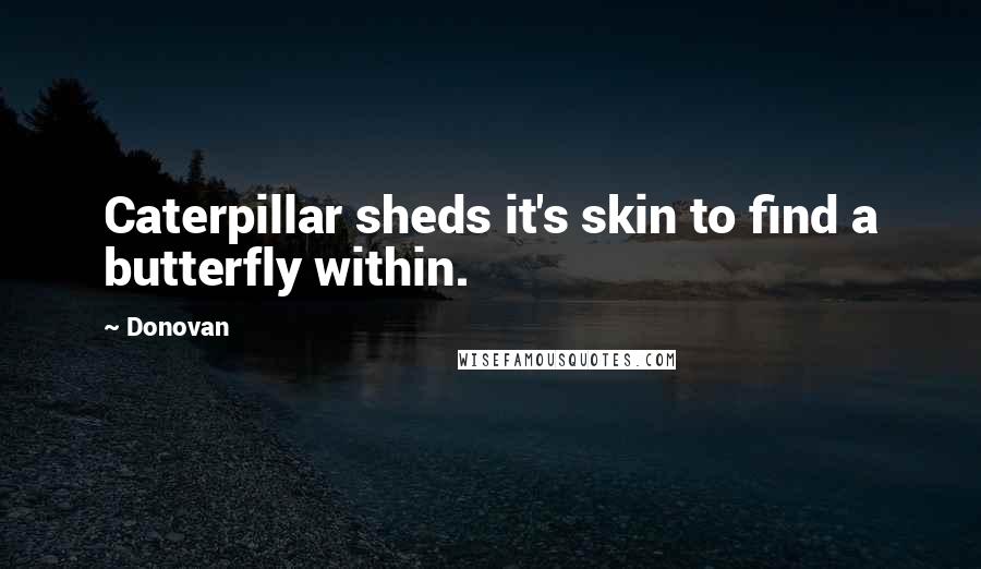Donovan Quotes: Caterpillar sheds it's skin to find a butterfly within.