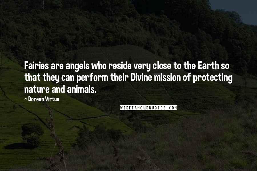 Doreen Virtue Quotes: Fairies are angels who reside very close to the Earth so that they can perform their Divine mission of protecting nature and animals.