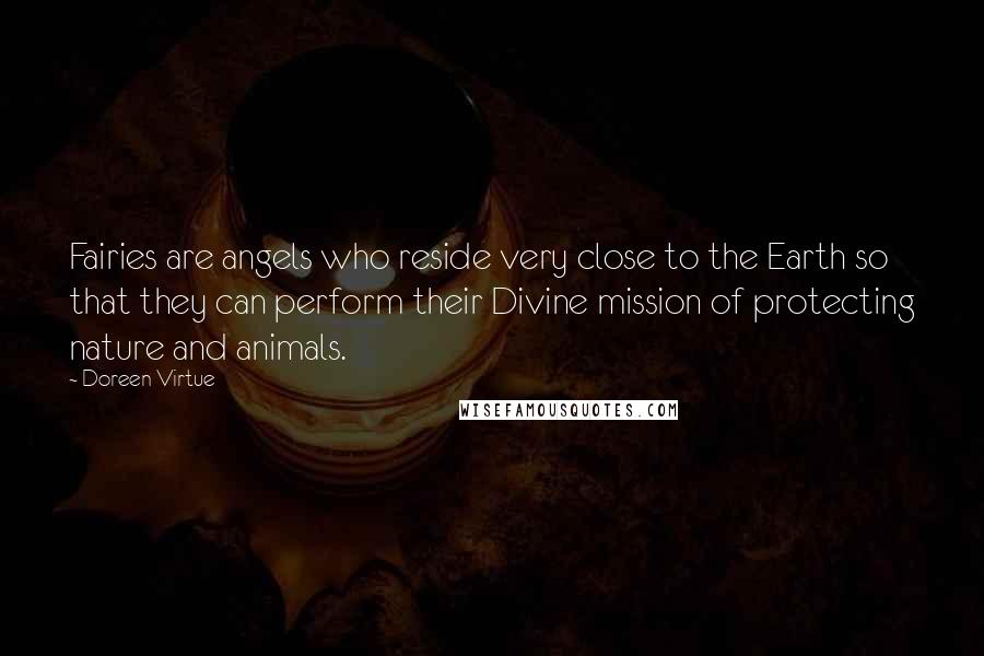 Doreen Virtue Quotes: Fairies are angels who reside very close to the Earth so that they can perform their Divine mission of protecting nature and animals.