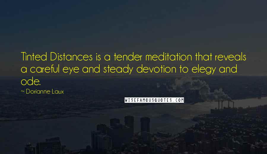 Dorianne Laux Quotes: Tinted Distances is a tender meditation that reveals a careful eye and steady devotion to elegy and ode.