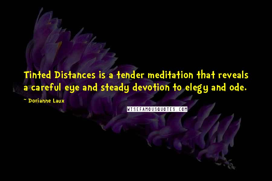 Dorianne Laux Quotes: Tinted Distances is a tender meditation that reveals a careful eye and steady devotion to elegy and ode.