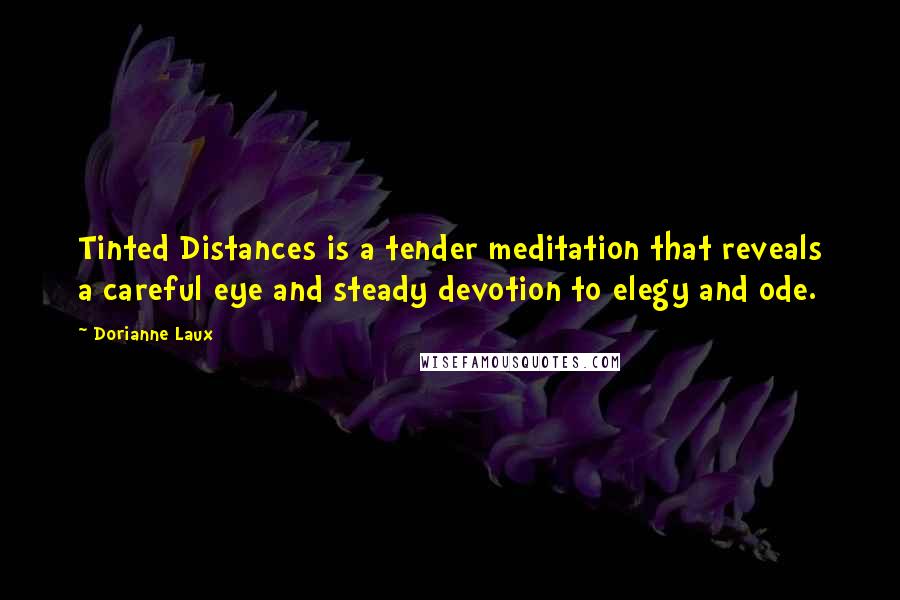 Dorianne Laux Quotes: Tinted Distances is a tender meditation that reveals a careful eye and steady devotion to elegy and ode.