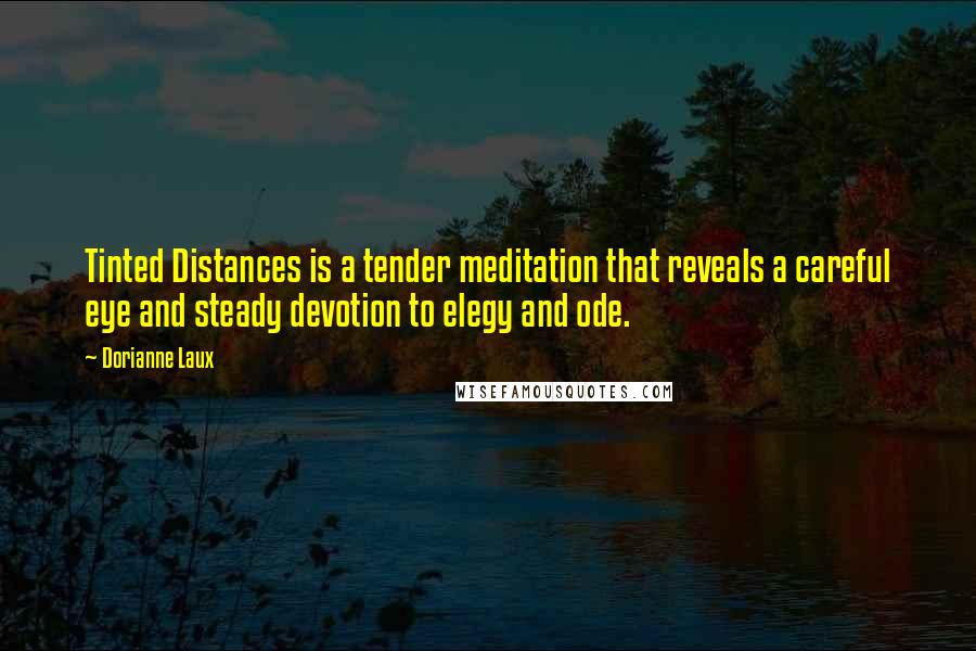 Dorianne Laux Quotes: Tinted Distances is a tender meditation that reveals a careful eye and steady devotion to elegy and ode.