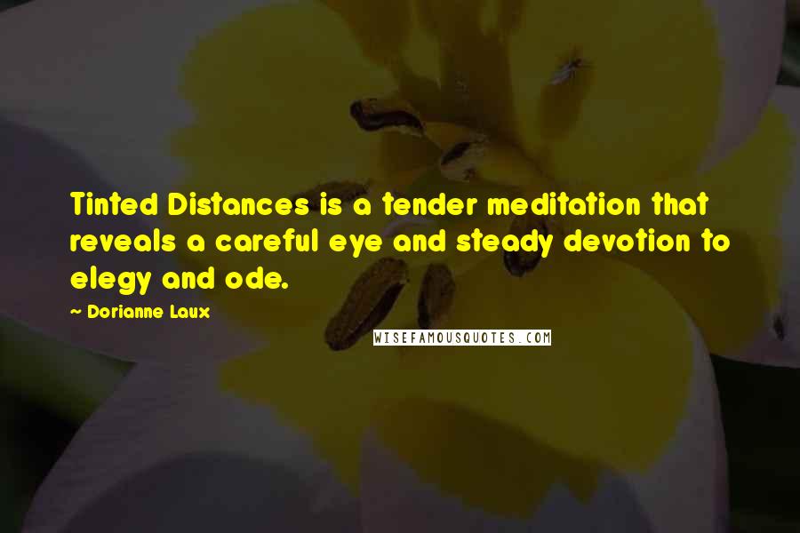 Dorianne Laux Quotes: Tinted Distances is a tender meditation that reveals a careful eye and steady devotion to elegy and ode.