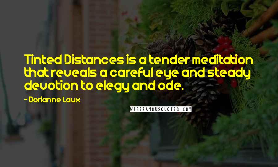 Dorianne Laux Quotes: Tinted Distances is a tender meditation that reveals a careful eye and steady devotion to elegy and ode.