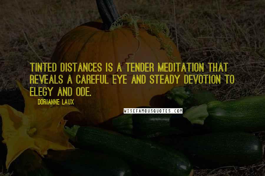 Dorianne Laux Quotes: Tinted Distances is a tender meditation that reveals a careful eye and steady devotion to elegy and ode.