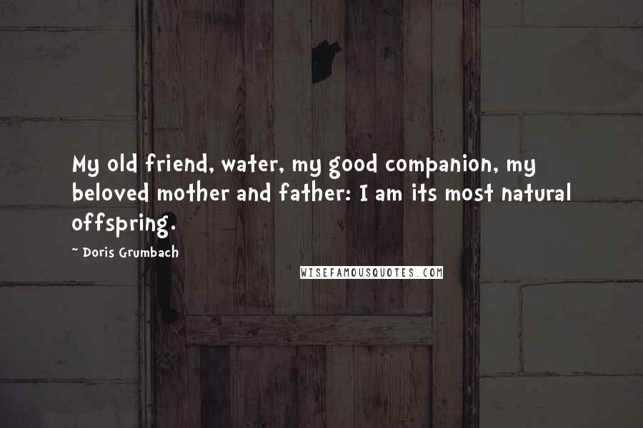 Doris Grumbach Quotes: My old friend, water, my good companion, my beloved mother and father: I am its most natural offspring.