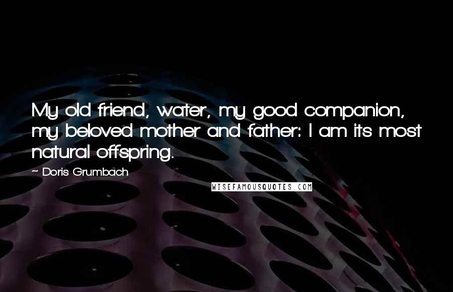 Doris Grumbach Quotes: My old friend, water, my good companion, my beloved mother and father: I am its most natural offspring.