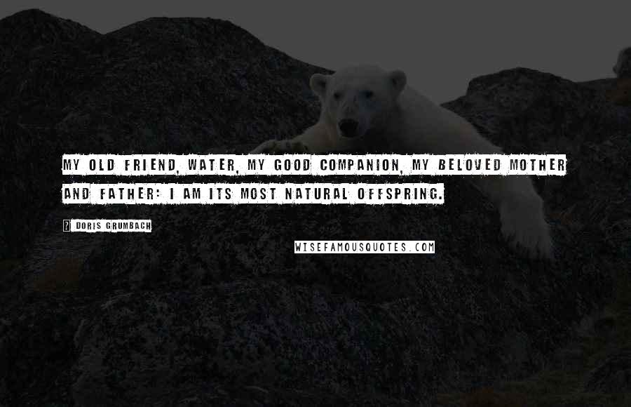 Doris Grumbach Quotes: My old friend, water, my good companion, my beloved mother and father: I am its most natural offspring.