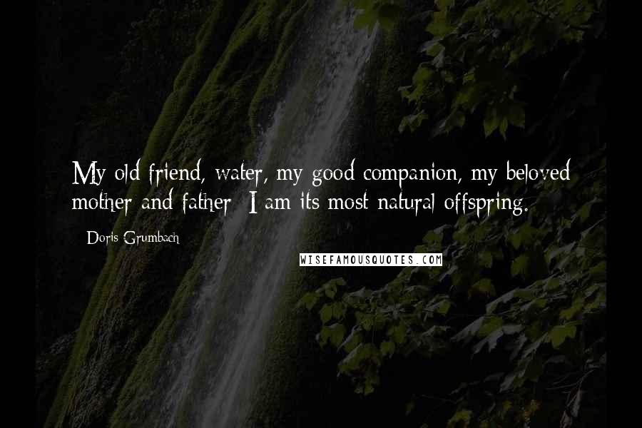 Doris Grumbach Quotes: My old friend, water, my good companion, my beloved mother and father: I am its most natural offspring.